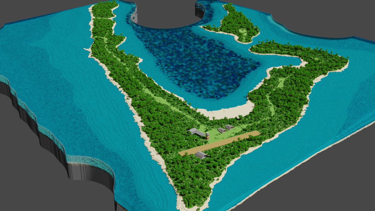 ট ইট র Uran 配布マップ用に作ってる地形その２ 太平洋に浮かぶ島です 島中央部の海底はサンゴ礁になってます 見ればわかると思うけどモデルはbfとかでもおなじみのあの島です Minecraft