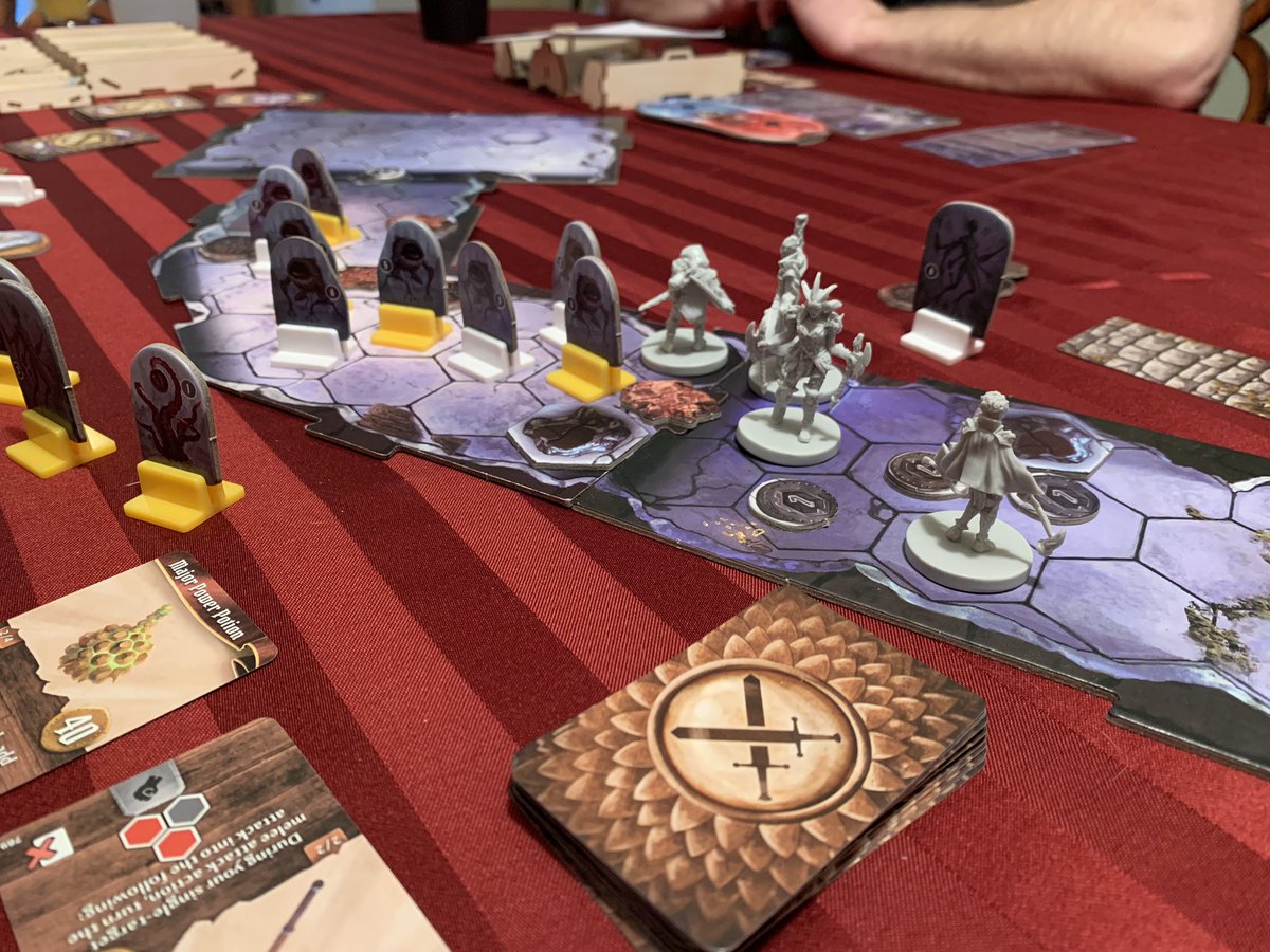 catalyst6500's tweet photo. Two more #Gloomhaven scenarios started the festivities. Iโm in two different campaigns, and still enjoy every session. Not only does character play differently, the group composition and objectives add additional layers. #FunForDays #DeservesNumberOne https://t.co/Uo5nfRNZdO