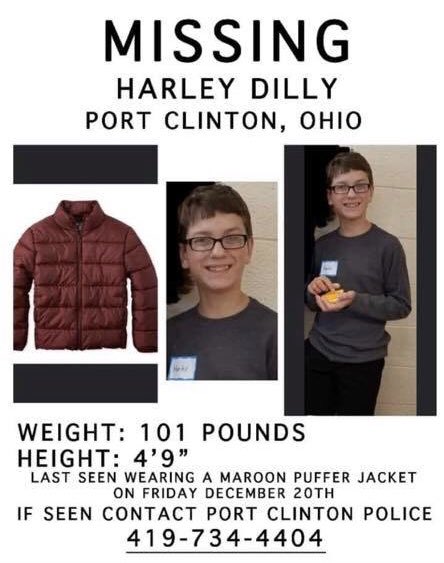 JamGoesOnToast's tweet photo. Hey Twitter, we need your help. Harley Dilly, a young boy from a neighboring town, has been missing for a week now. He was last seen going to school and does not have his phone. Please rt, because he could be anywhere in the country by now. https://t.co/2Fx5XwQ8Qc
