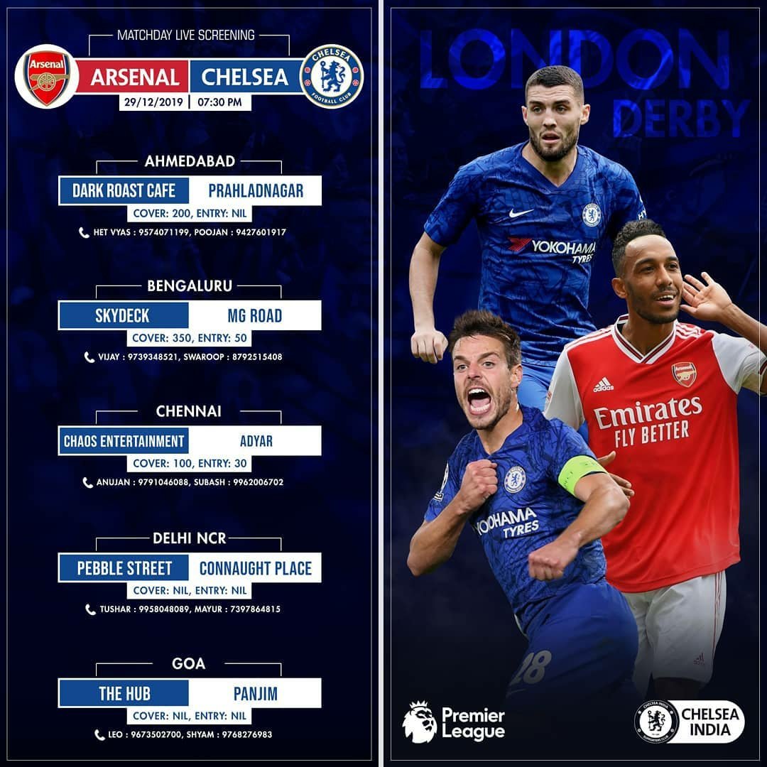CISCGoa's tweet photo. Hope you Blues are ready for the London Derby!! #Ciscgoa #ChelseaFC #londonDerby #Premier_League https://t.co/FdR2tB7thZ