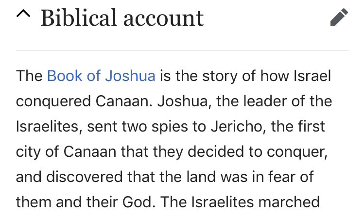 9/ One of the major players for Judah was Joshua, who chilled with Moses and got his own Book of the Bible as he... destroyed the Canaanites. For those of you tracking on the evil Epstein cult, alarm bells should be ringing