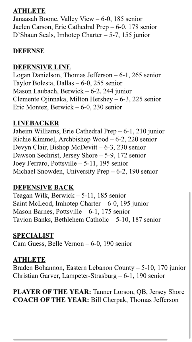 ETNreisenweber's tweet photo. Huge congrats to Cathedral Prep's Jaelen Carson and Jaheim Williams as they were selected to the Pennsylvania Sports Writers Class 4A football all-state team. @PrepRamblers @PrepVilla https://t.co/L0suPYTurA