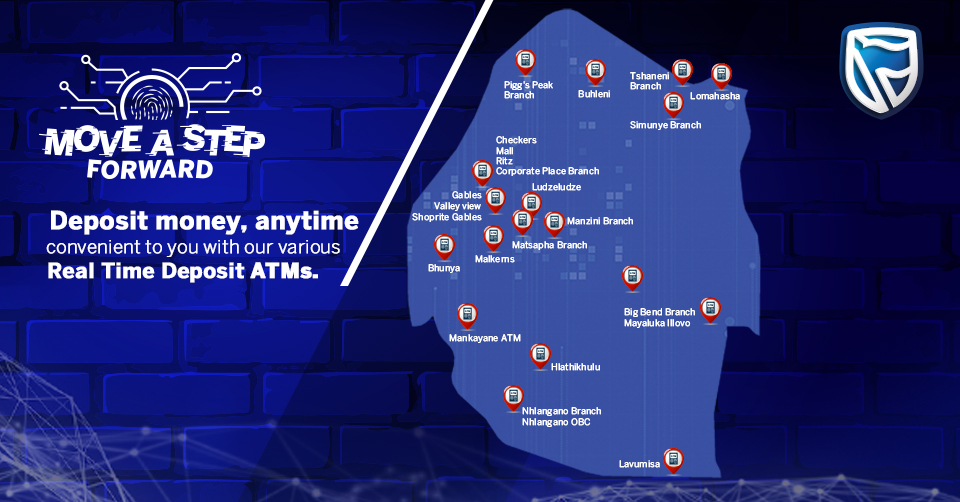 StandardBankSZ's tweet photo. Enjoy quick and safe depositing anytime. Keep your money safe and deposit it at our Cash Deposit ATM machines. Find out more about self service banking here https://t.co/3AtCHA9Ci4. #BankingForYou #MoreThanABank https://t.co/gC0zPyj7GU