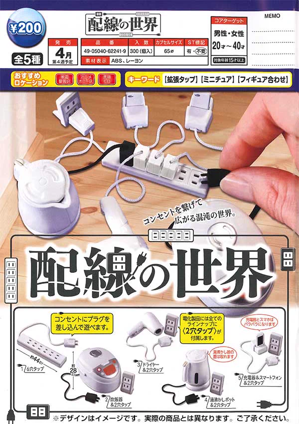 4月に発売「配線の世界」ガチャガチャ！配線の世界を楽しもう！