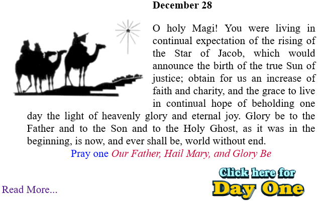dailycatholic's tweet photo. Beginning on the feast of the Holy Innocents and ending on the Vigil of the Epiphany, in anticipation of presenting gifts to the Christ Child, let us pray this novena with resolve to work for the Social Kingship of Christ our Sovereign King.

Day 1: December 28

#AdmitSedeVacante https://t.co/MRHyB2rzSu
