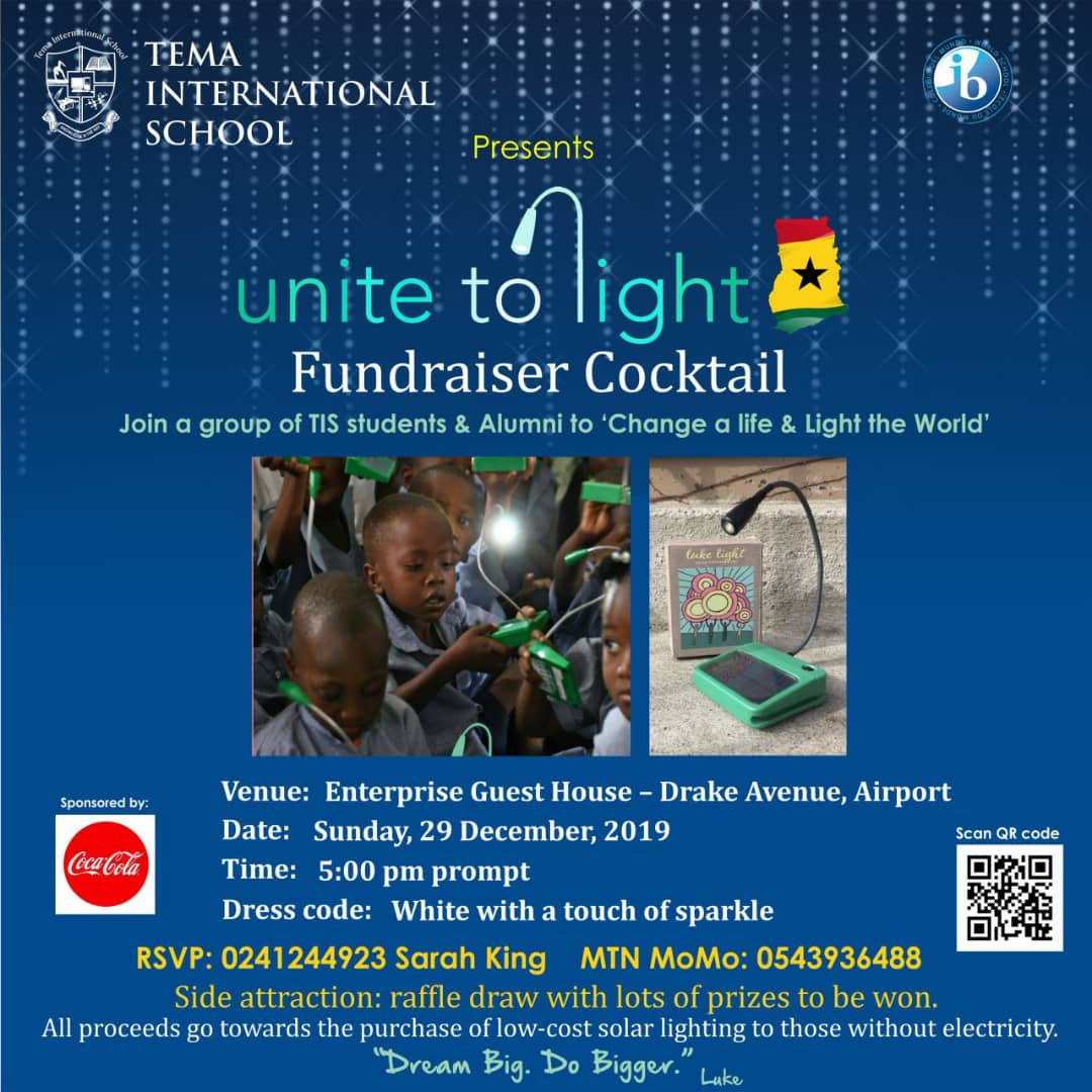 suramaking's tweet photo. It's Tomorrow
@unitetolight Ghana
an initiative of our dearest @TisAlumni
And Students #CASprojects @IB_DP
Join us! See details on the poster.
Amazing prizes to be won through our Raffles, LuckyBaloon game&much more
A celebration of 1000 lights! @nubaeke_
@giselavoss @BillGates https://t.co/DVV6ZGojKT