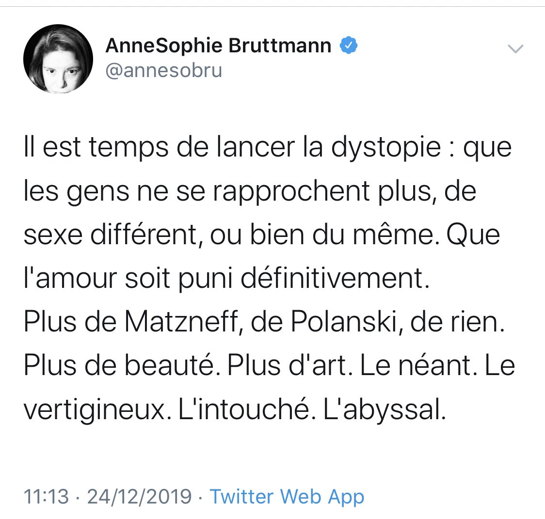 bembelly's tweet photo. Donc, Anne Sophie #Bruttmann [@annesobru] pense que la #pédophilie et le #viol sur mineurs c’est .. la #beauté, l’#Art. | Et s’en éloigner est une #dystopie qui nous plongerait dans le #néant, l’abyssal. 
| #Matzneff!  Pov’ #bichette, terrible .. https://t.co/6Z3WVKeOqR