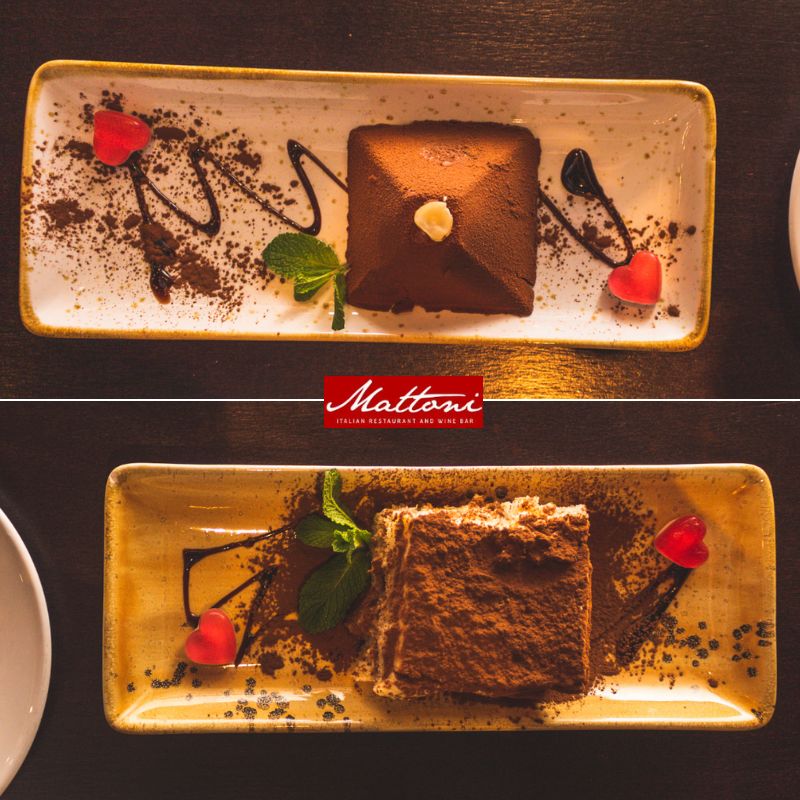Which of these delicious Mattoni desserts is calling your name more?... The Hazelnut Crème Brûlée Pyramid on top or the traditional Italian Tiramisu on the bottom? 😍