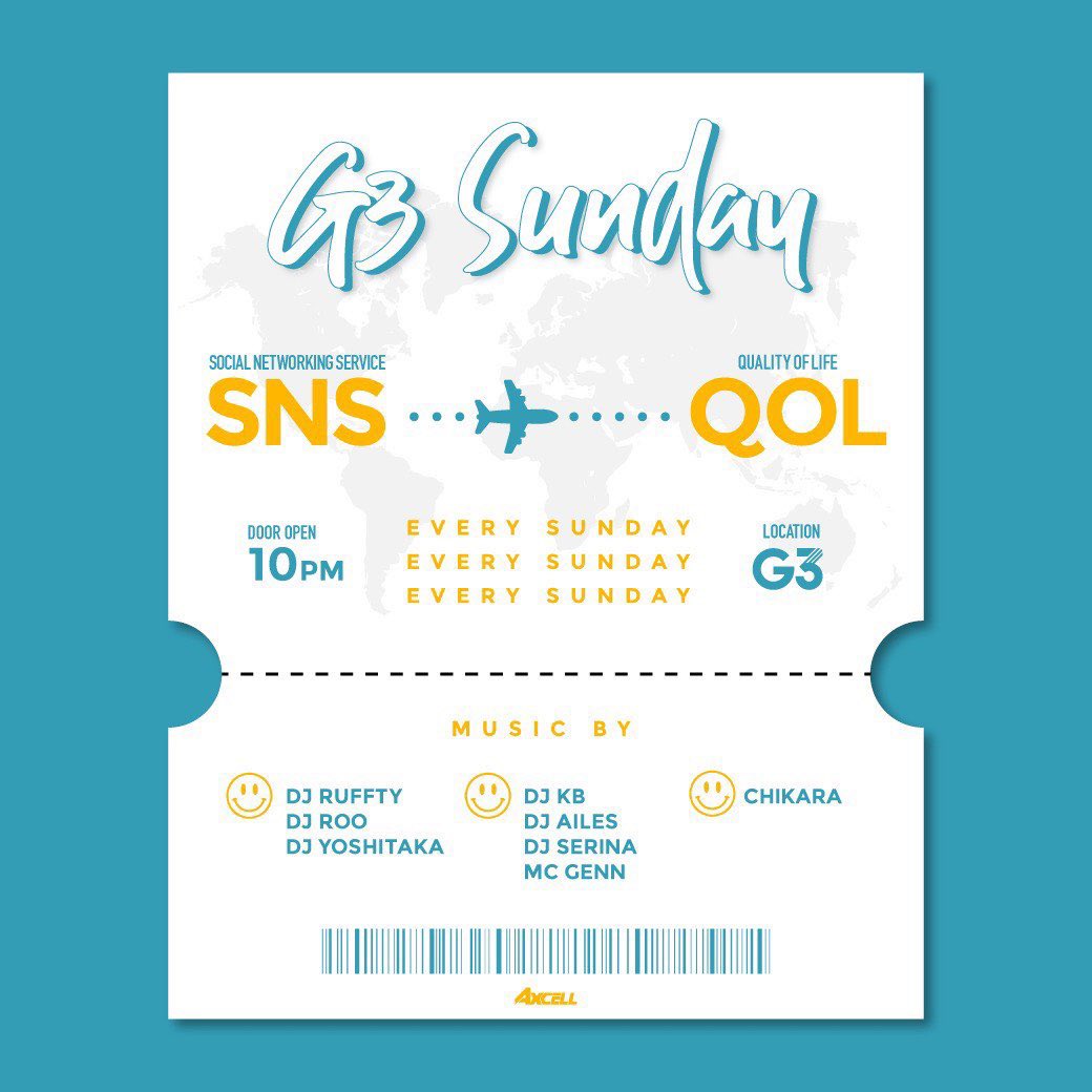 G3_SUNDAY's tweet photo. 【明日開催】
日曜日の @G3osaka では
゛G3 SUNDAY゛開催しております✈️

🗣2019年最後のジースリーサンデー🗣
今年も遊びに来てくださった皆様有り難う御座いました!!

まだ2019年遊び残しがある皆様は今週日曜日お待ちしております🖐

それでは皆様のご来場お待ちしております🔥

#G3SUNDAY #G3osaka https://t.co/4AMrsMpUcc