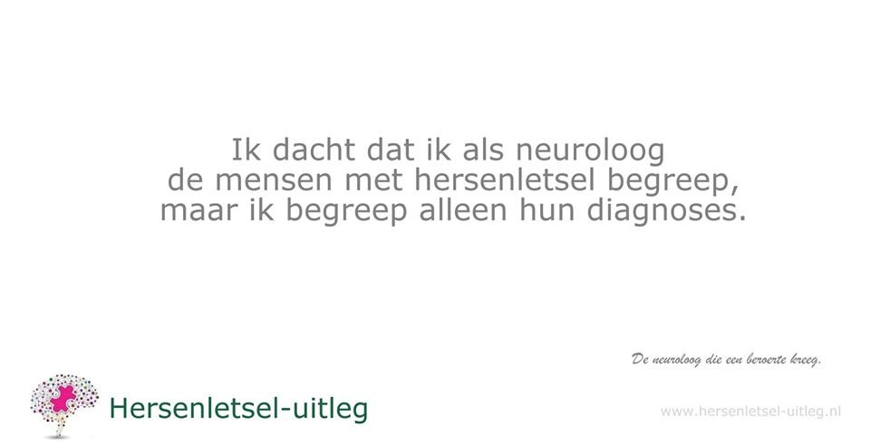 De neuroloog die hersenletsel opliep... "Ik was altijd de EXPERT. Ik wist als neurologisch specialist alles over een beroerte ....tot ik het zelf opliep". hersenletsel-uitleg.nl/ermee-omgaan/d…
Daarom werken bij Hersenletsel-uitleg mensen met hersenletsel zij aan zij naast de professionals.