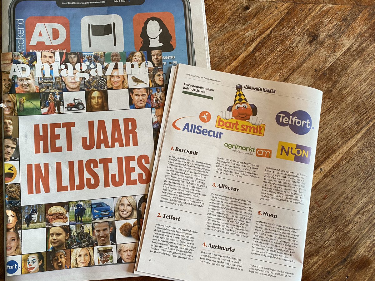 Sinds het Algemeen Dagblad gestopt is met de Haring- en Oliebollentest mag ik samen met Robbert van Loon  elk jaar ons Verdwenen Merken lijstje aanleveren:
#verdwenenmerken