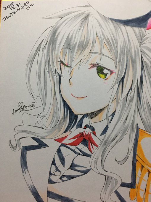 コミケ用色紙の鹿島と鈴谷、色塗り完了 