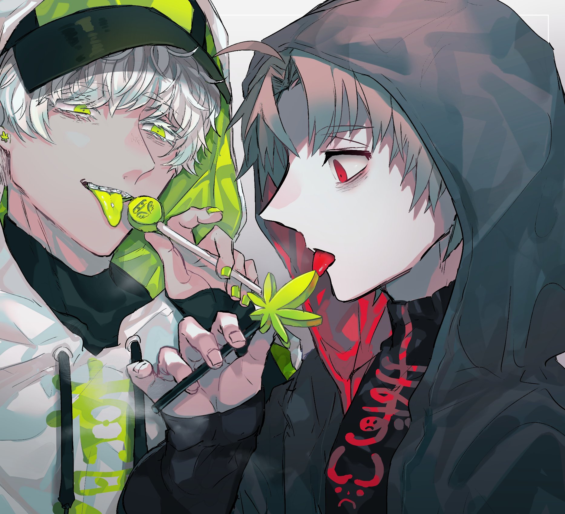 Whoz 怪しいお菓子を舐める男性二人組のイラスト T Co Bknatpql5q Twitter