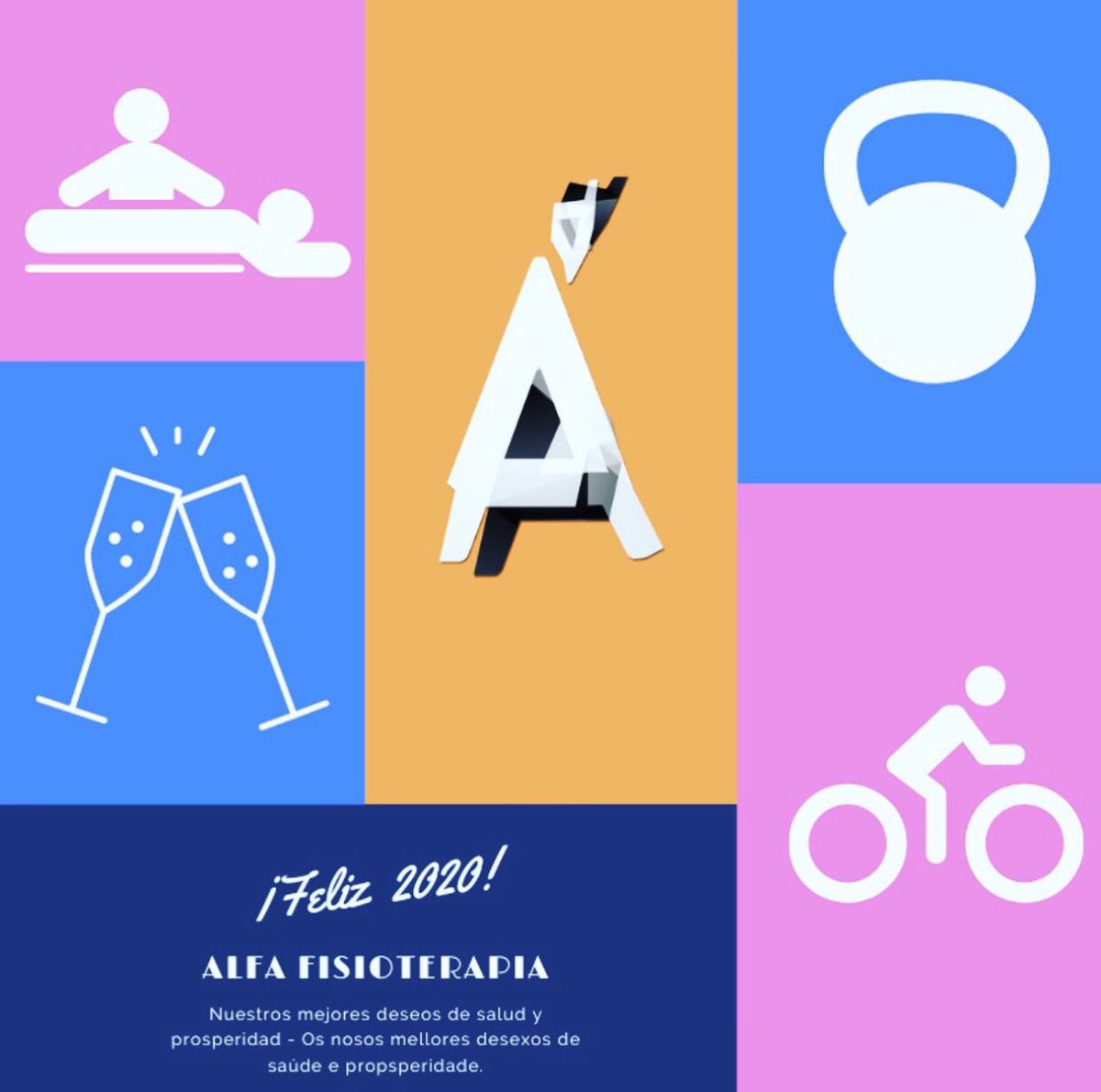 ALFAfisio's tweet photo. 🥂 ¡En nombre de todo el equipo de ALFA FISIOTERAPIA os deseamos un muy feliz y saludable 2020! 🏋🏿‍♂️🚴🏼‍♀️👐🏻

.

🥂 En nome de todo o equipo de ALFA FISIOTERAPIA, os nosos mellores desexos e azos para un moi feliz e saudable 2020! 🏋🏿‍♂️🚴🏼‍♀️👐🏻 https://t.co/O4KmAG7b5f
