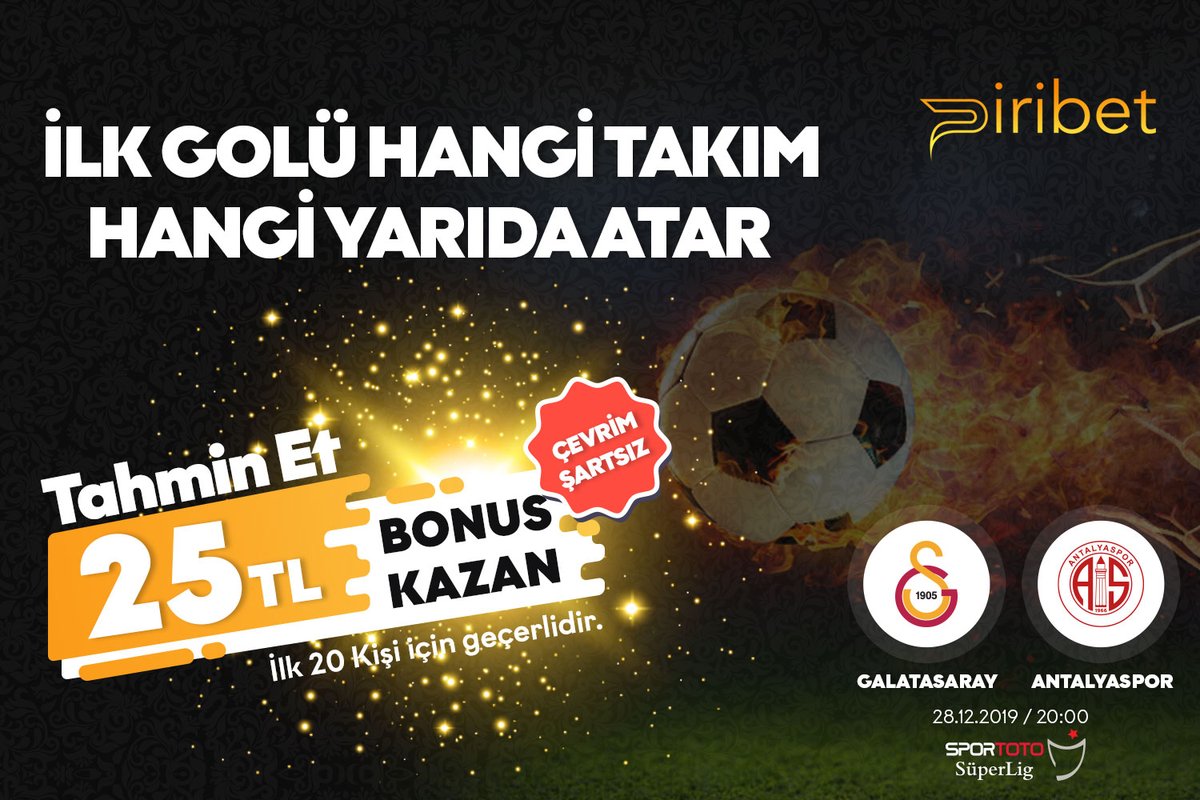 PiriBetOfficial's tweet photo. 🔥 Piribet25TLFreeBet
🕣Gatasaray - Antalyaspor
⚽️İlk Golü Hangi Takım, hangi dakika aralığında atar tahmin et #25TLFreeBet Kazan
🔀Katılmak için Takip Et! RT+FAV Yap!
🔀3 Arkadaşını #Piribet İle Etiketle!
✏️Tahmini yanıtla Örn : GS,7-13 dk (Maks 5dk)
https://t.co/dmPiQl34wB https://t.co/3jtYJaUage