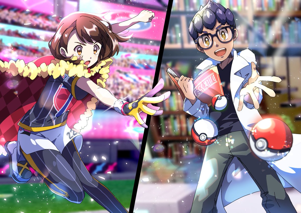 ポケモン ユウリちゃんとマリィちゃんでキャンプ 夜はテントでガールズトークしてほしい ぽんゆいのイラスト