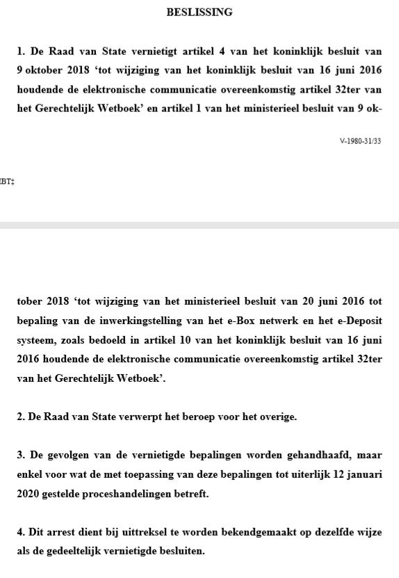 jurinfo_eric's tweet image. Arrest Raad van State van 12 december 2019 inzake e-deposit thans beschikbaar op de website van de Raad van State: raadvst-consetat.be/arr.php?nr=246… #advocatuur #edeposit