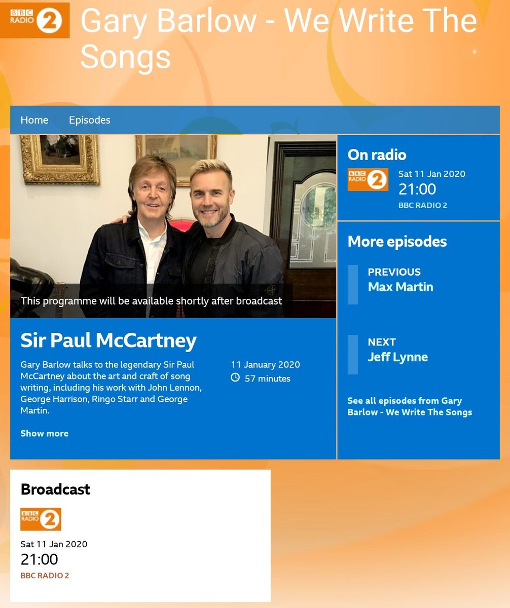 Garyismyhero's tweet photo. @GaryBarlow &amp; @PaulMcCartney #WeWriteTheSongs #📻 #11January2020 #Sir #BBCRadio2 #justincaseyoumissedit 

https://t.co/NJb7JK37Sj https://t.co/IN5jEZMugk