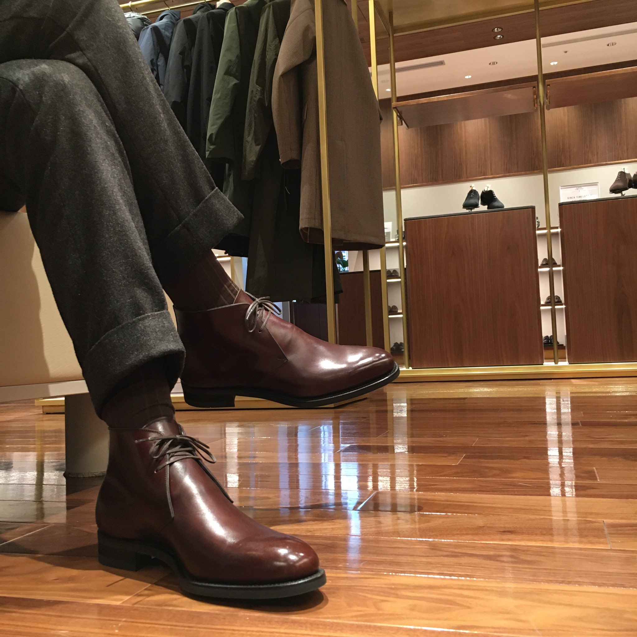 オールノット 三陽山長 長伍郎サンヨウヤマチョウレザーチャッカブーツ