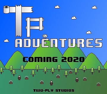 MonstermanMFR's tweet image. TP Adventures mock title screen. Not sure if I'll make a 2020 release but I'll damn well try #tpadventures #platformer #gamedev #godot #2020goals #programming #twoplystudios