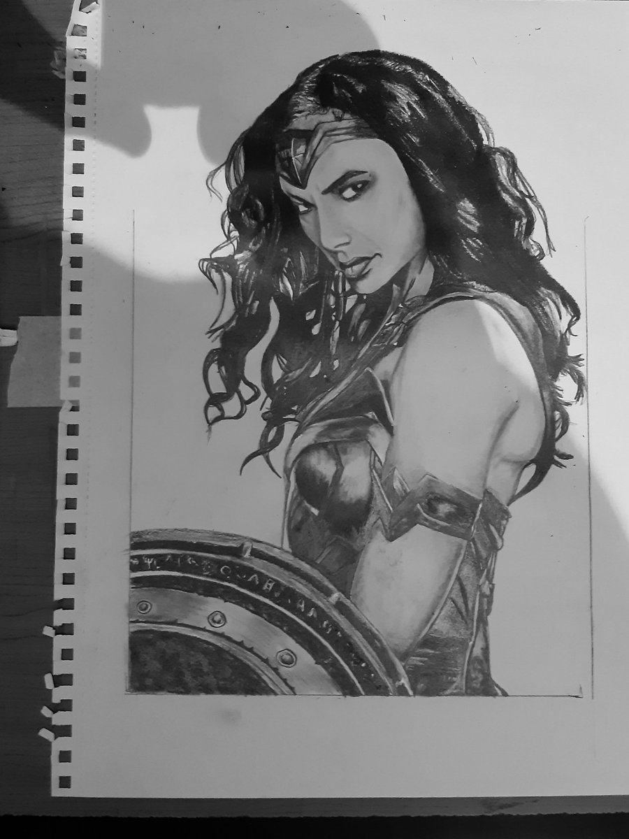 WithHarris's tweet image. Wonder woman pencil drawing