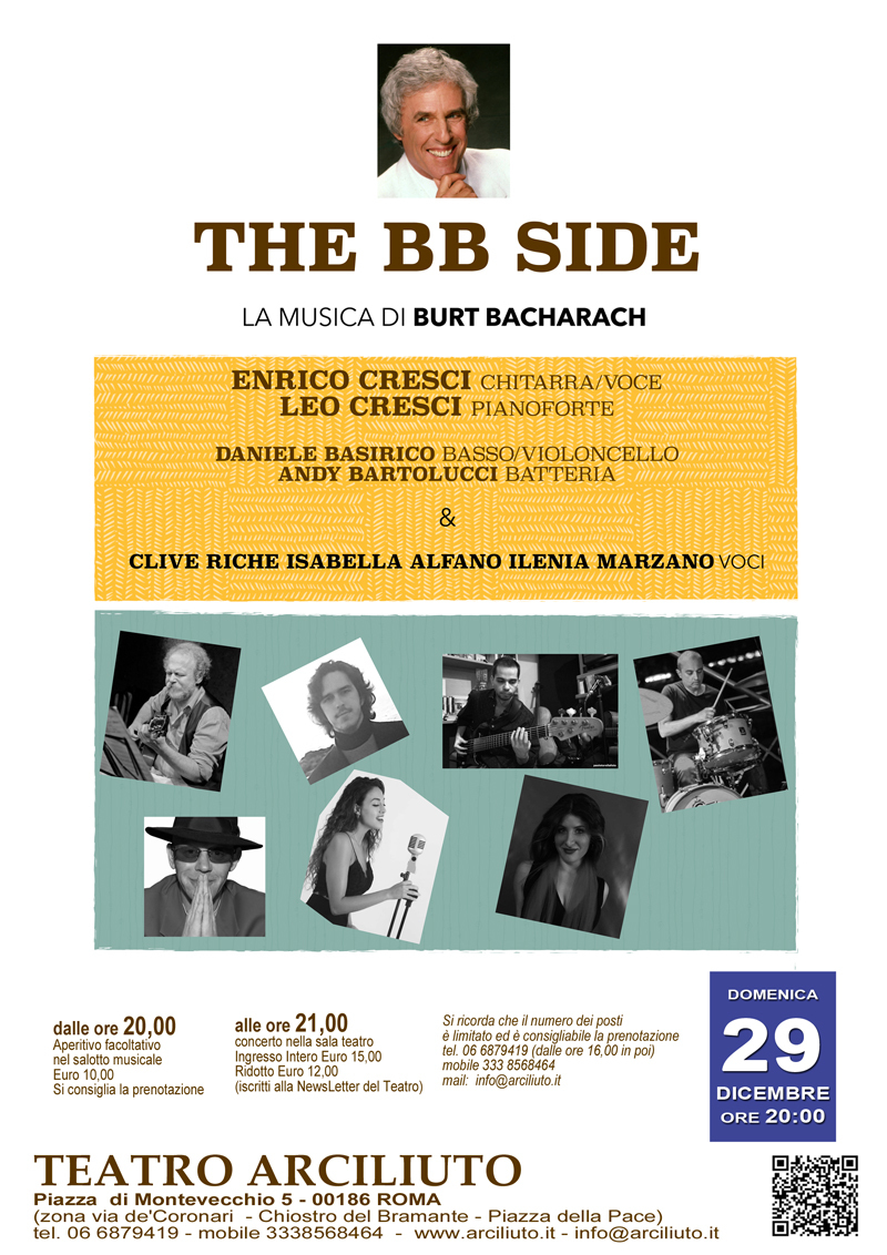 TeatroArciliuto | Domenica 29 dicembre 2019, al Teatro Arciliuto in Roma The BB SIDE – LA MUSICA DI BURT BACHARACH arciliutopress.com/2019/12/28/tea…