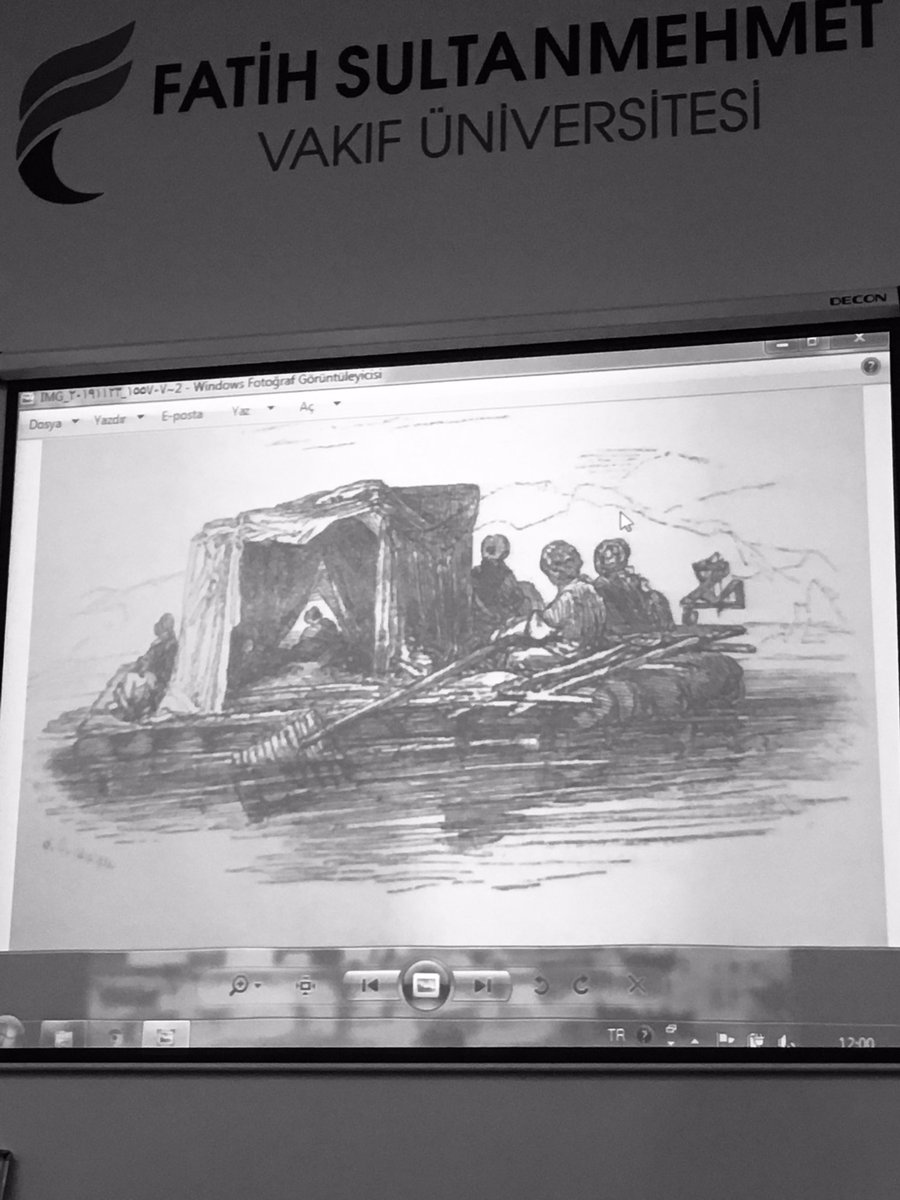eminetontaak's tweet photo. FSMVÜ’de Osmanlı Bağdat’ı Sempozyumu 3. günündeyiz. Dr. Barween Bardi, “Layard’ın Bağdat Gözlemleri” adlı tebliğini sunuyor. 1. görsel Layard’ı Dicle nehri üzerinden Kazimiye sahiline getiren kelek gibi bir vasıta 2. Layard’ın gözünden şehir #FSMVÜ #ordam @zekeriyakursun https://t.co/L6rhMnD6sf