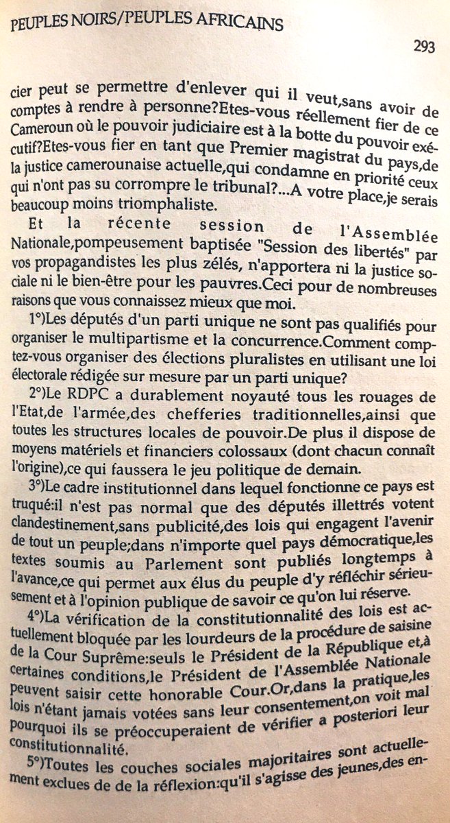 mbeatowe's tweet photo. 27Déc1990:Cette lettre ouverte de @CelestinMonga à #PaulBiya publiée ds le Nr.209 de #LeMessager d #PiusNjawe a entraîné la saisie du journal,l’emprisonnement des deux  et surtout la naissance du 1er procès sur les libertés individuelles &amp; associatives au #Cameroun. #MongaNjawe. https://t.co/C2Gu2uDHaY