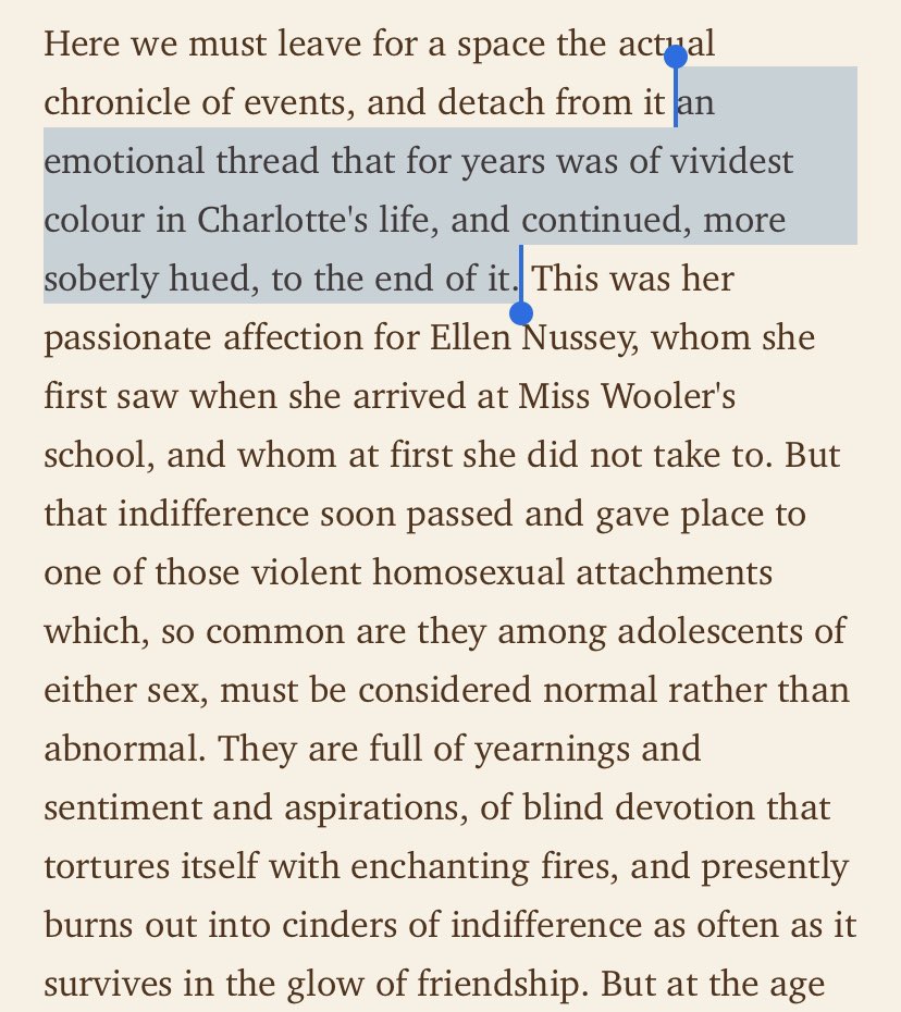 the thread that connected charlotte brontë & ellen nussey: a “violent homosexual attachment.” e.f. benson, charlotte brontë, 1932