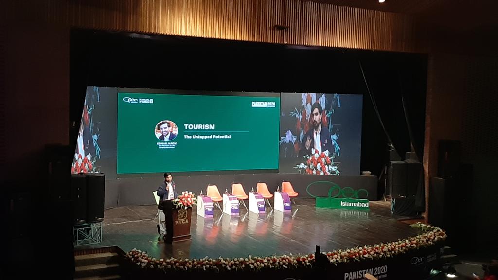 OpenIslamabad's tweet photo. @nkomail talks about the untapped potential of Tourism in Pakistan, here at Open Islamabad Annual Forum 2019.
#openisb #af19 #pak2020 https://t.co/RLPLDX1ze4