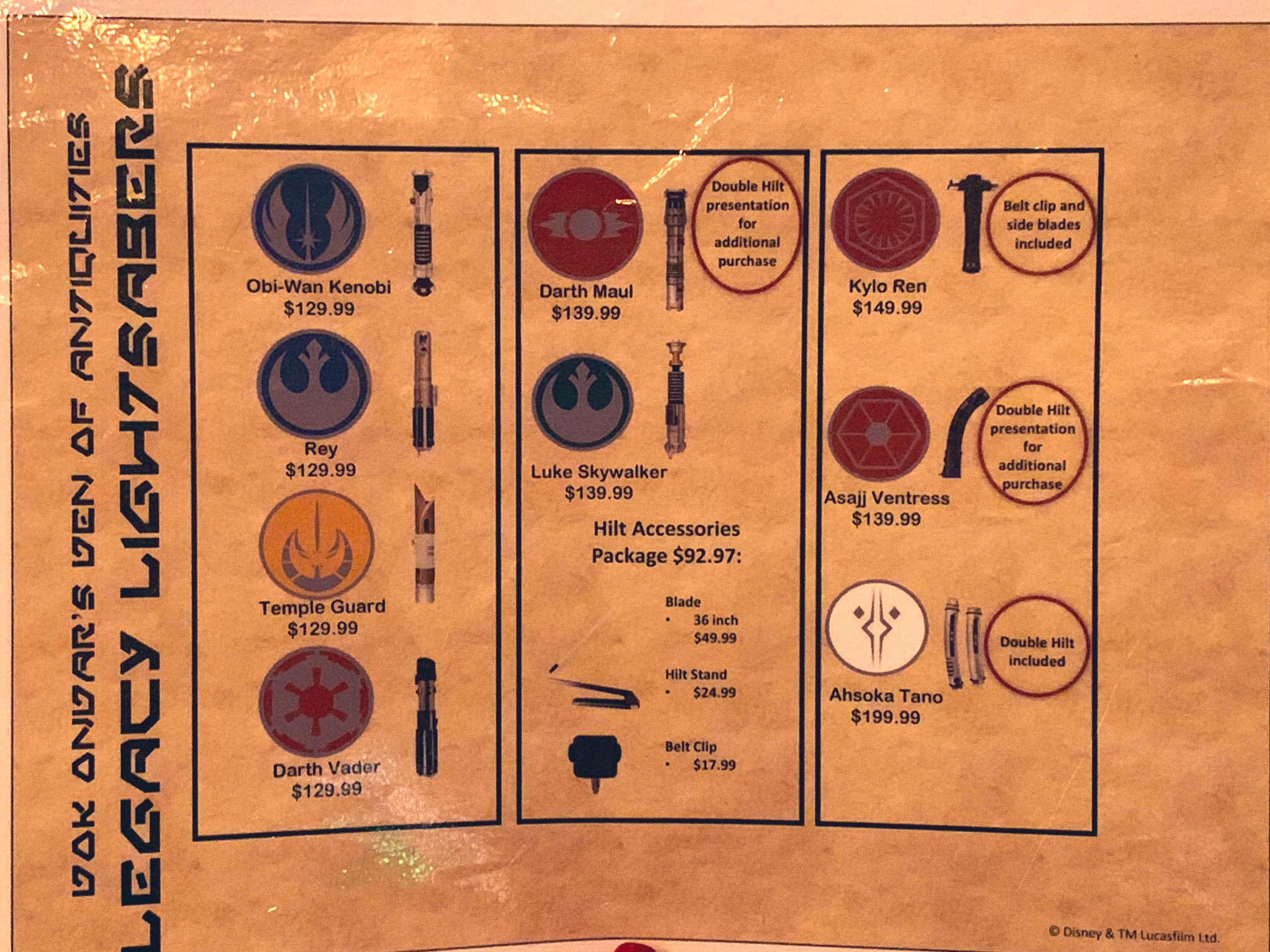 all legacy lightsabers