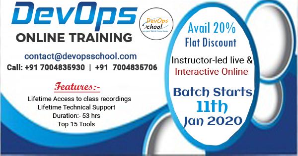 DevOpsSchools's tweet image. Sale Extended! Get Flat 20% Off on all courses.
Gift yourself by upskilling with best DevOps Online Training & Certification by DevOpsSchool.
DevOps - bit.ly/2DdKhKA
Call us on +91 700 483 5930 | +91 700 483 5706
#DevOps #Online #Training #Certification #DevOpsSchool