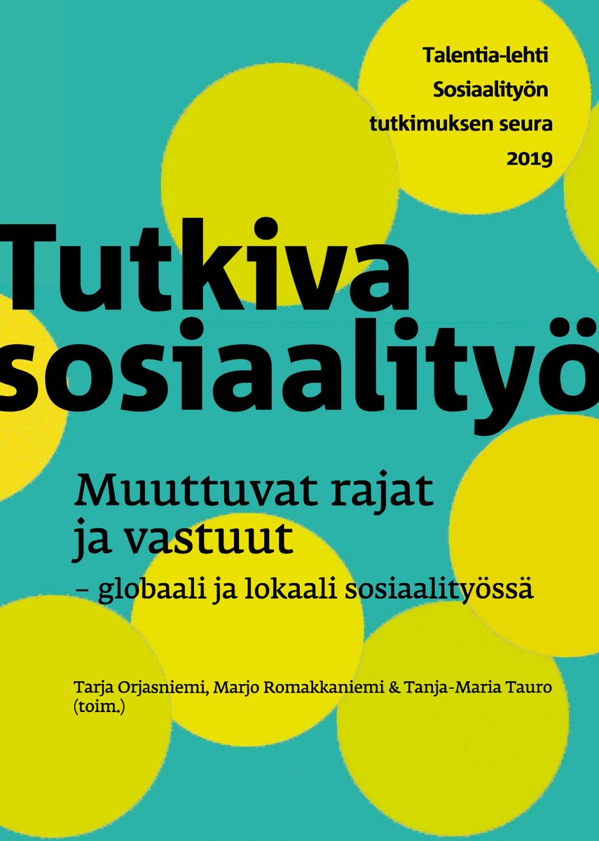 globaali_st's tweet photo. Tutkiva sosiaalityö 2019 on ilmestynyt e-julkaisuna! Teos kokoaa yhteen toukokuussa Rovaniemellä vietettyjen Sosiaalityön tutkimuksen päivien esityksiä, mukana myös GST:n aktiiveja! Kannattaa ottaa lukulistalle👌📚🌏🌿 https://t.co/xe8vDYpEGn #sttp2019 #sosiaaliala https://t.co/dq2tlXAhtg