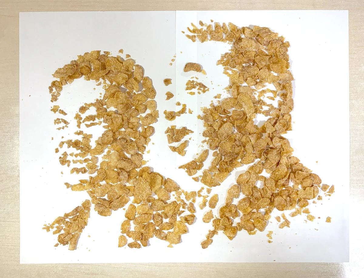 【これぞ芸術作品】ミルクボーイをコーンフレークで表現したツイートが話題に