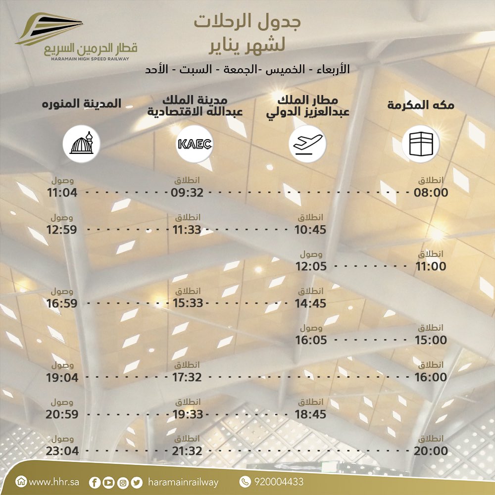 القطار من للمدينة رحلات جدة مواعيد رحلات