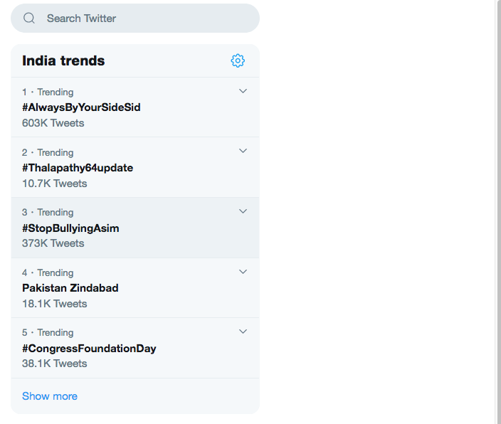 HerdHUSH's tweet photo. 1st Spot #AlwaysByYourSideSid 603K Tweets

in 2 hrs 25 mins

#SidharthShukla was The KING
HE WILL BE THE KING

Chaahe Kitna Zor Lagaa Lo @BiggBoss @EndemolShineIND @Sudhanshu_Vats @ColorsTV @AndhareAjit @NinaJaipuria @iyershitu to SAVE Rashmii Aunty &amp; Assim Hutiyaz

SPEED UP https://t.co/0wPKnlvaGn