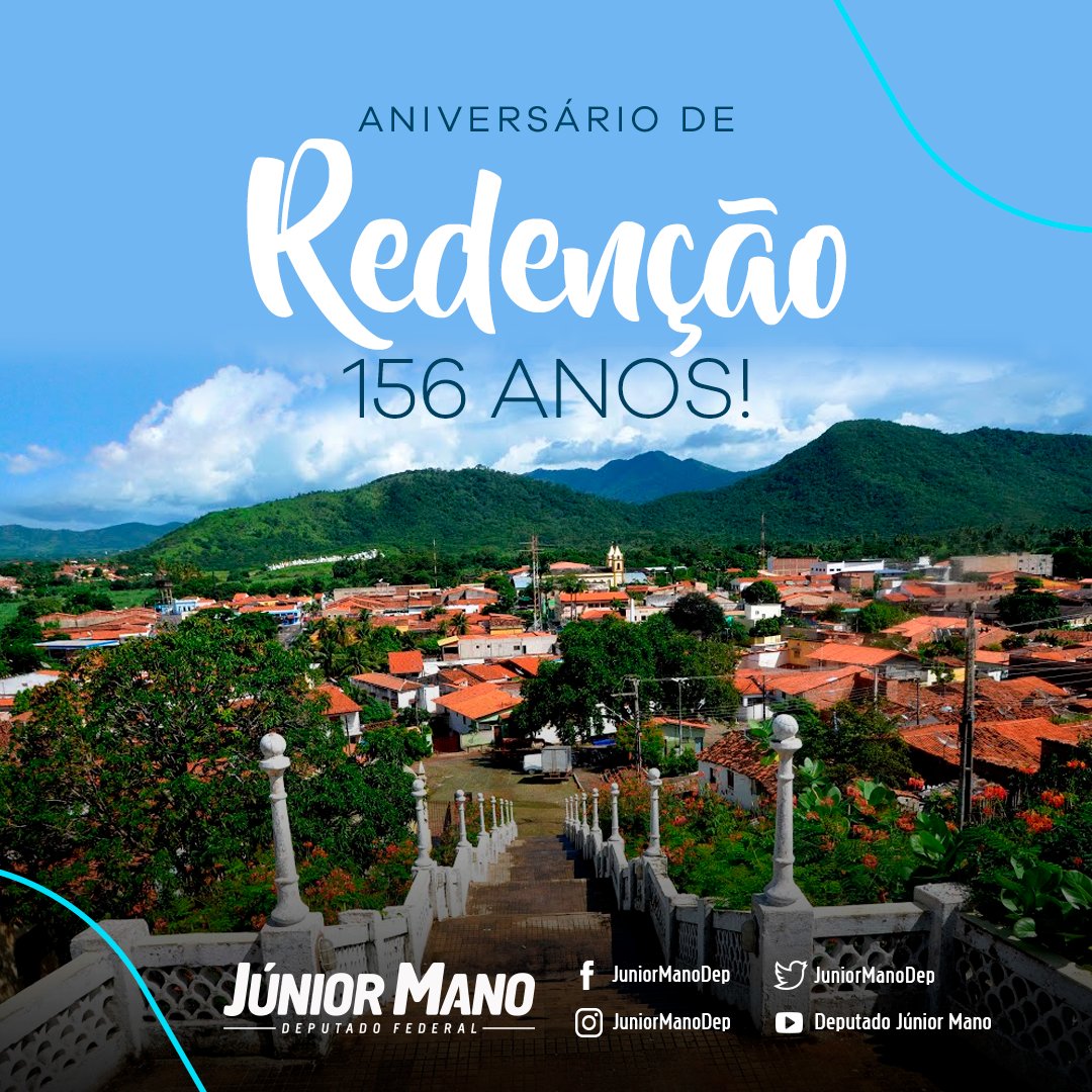 JuniorManoDep's tweet photo. Quero aqui parabenizar o município de Redenção pelos seus 156 anos. Terra abençoada e de gente receptiva. Que Redenção continue trilhando o caminho do desenvolvimento!
#Redenção156anos #JuniorMano https://t.co/WD3JtAR6ZH