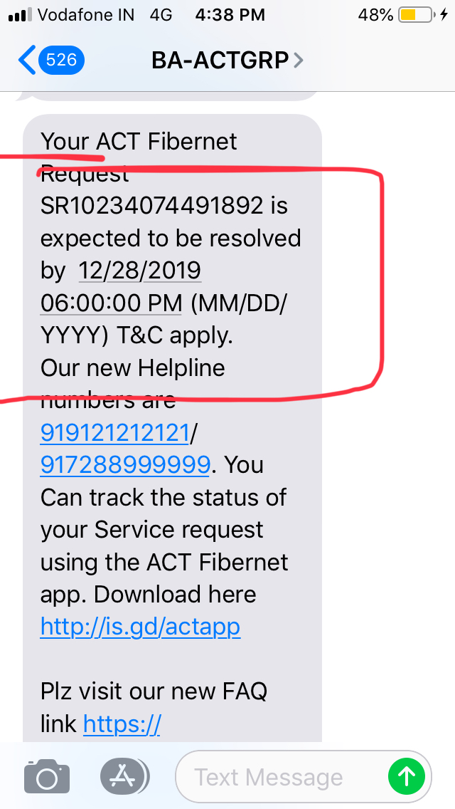 G_K_Sarvepalli's tweet image. @ACTFibernet #ACTFibernet #ACT_Fibernet ...
can i know the status of the attached ticket no. Wr is your executive AVINASH..? I have lost my business day.... as you promise 1.30 hrs more.... who's is responsible for my loss...? worst service or best service..?