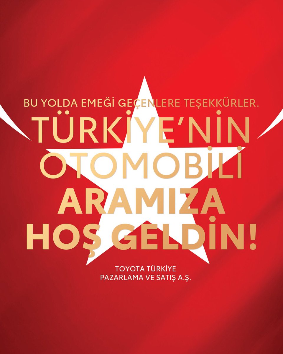 Teşekkürler. 
Hoş buldum. 
Hazırlanıyorum. 2022'de oradayım.

#TürkiyeninOtomobili
#TOGG

togg.com.tr