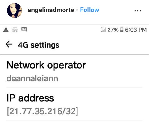 deannaleiann's tweet photo. #NetworkOperator #Deannaleiann #Telecommunication #root #of #internet @deannaleiann #JohnRich wants to control all communications since he found out I was root OCt2018 &amp; keeps cloning websites with hypens . Server #deannaleiann I made it from my own name https://t.co/VxPNhJor3G