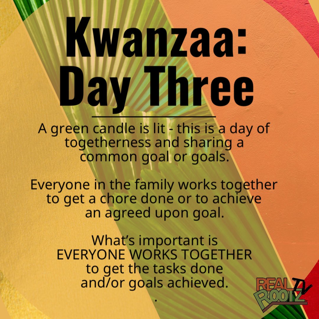 RootzNaturals's tweet photo. #RealRootzNEWS: 
For Day Three of #Kwanzaa
Principle 3 - #Ujima (#CollectiveWork and #Responsibility)

Celebrate with #RealRootzLove and #RealRootzPride! ✊🏾
#Kwanzaa2019 https://t.co/3QF7hThT32
