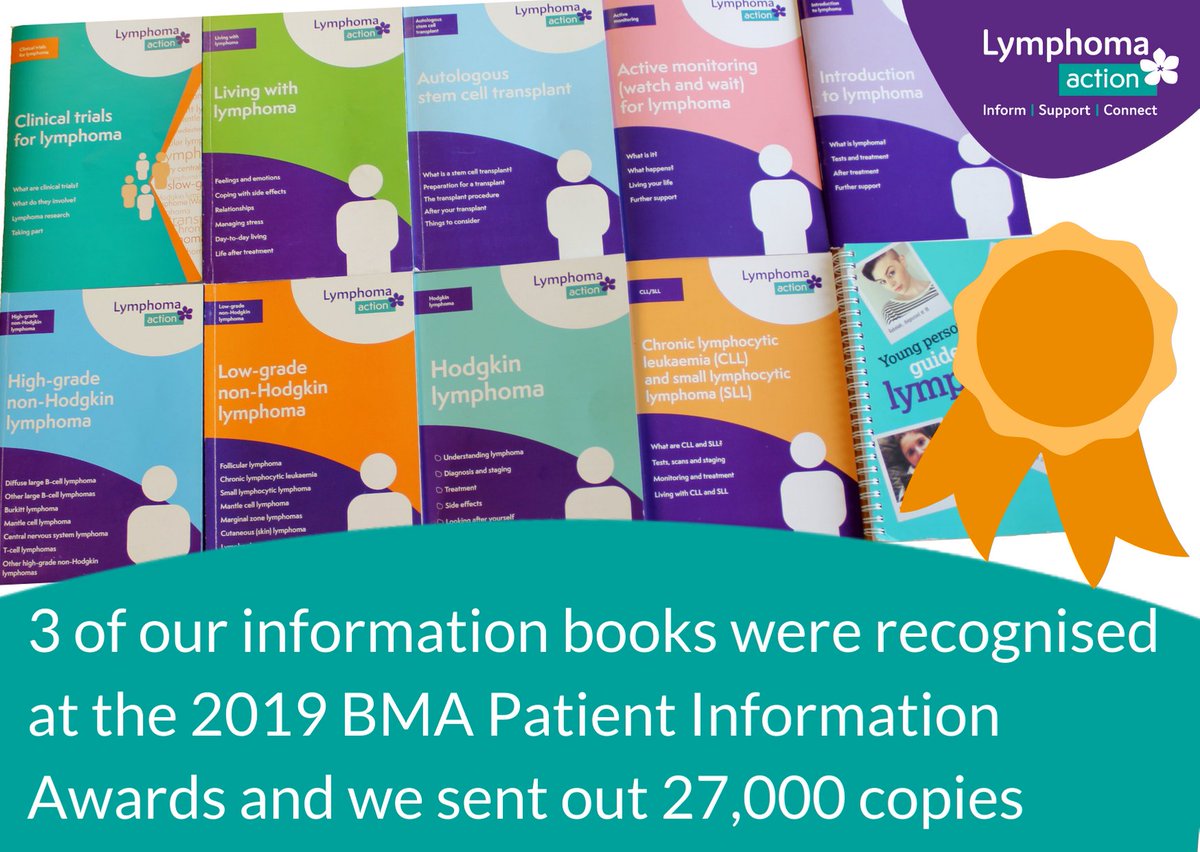 LymphomaAction's tweet photo. #12DaysofLA
In September our work was recognised at the @BMALibrary Patient Information Awards #BMAPIAwards with two wins and one runner up for three of our fantastic resources - this year we've sent out over 27,000 information books to help people understand their #lymphoma https://t.co/CXJaSZI8ez
