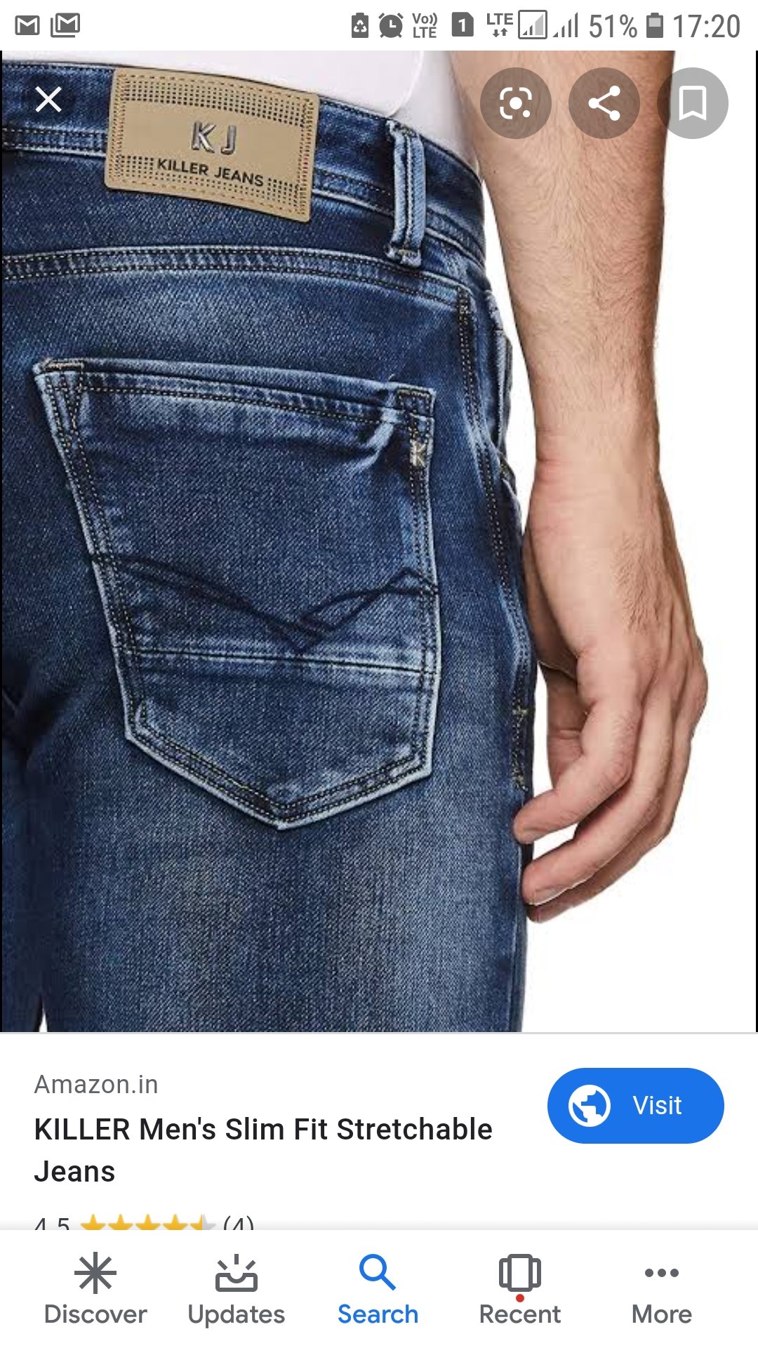 KILLER Men's Comfort Fit Jeans (E-5721_Smoked Pearl_38W x 33L) : Amazon.in:  Fashion