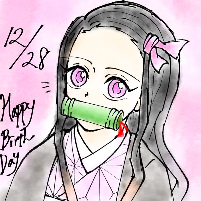 ㍣さんがTwitterに投稿した竈門禰豆子(鬼滅の刃)のイラスト。