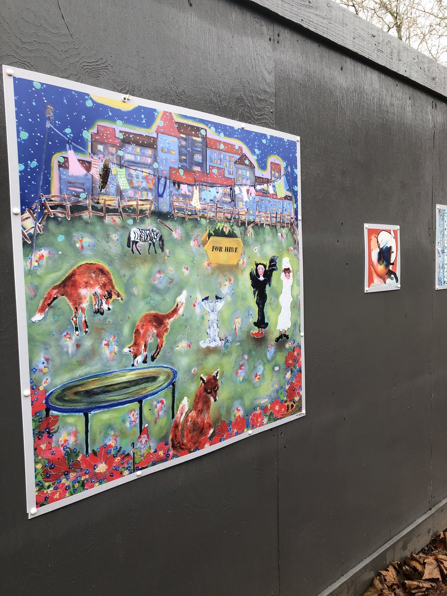 My work Urban Foxes alongside other local artists in <a href="/BrewhouseLive/">Taunton Brewhouse</a> Hordings Art Event. #coalorchardregeneration #billboardart #brewhouse
