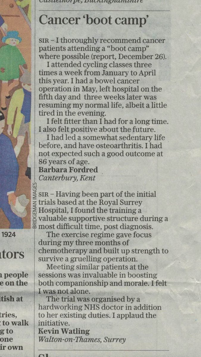 Thank you to the patients who wrote in to the Telegraph.
@heatherjomac @prehab4cancer @Junedavis44 @profsandyjack
