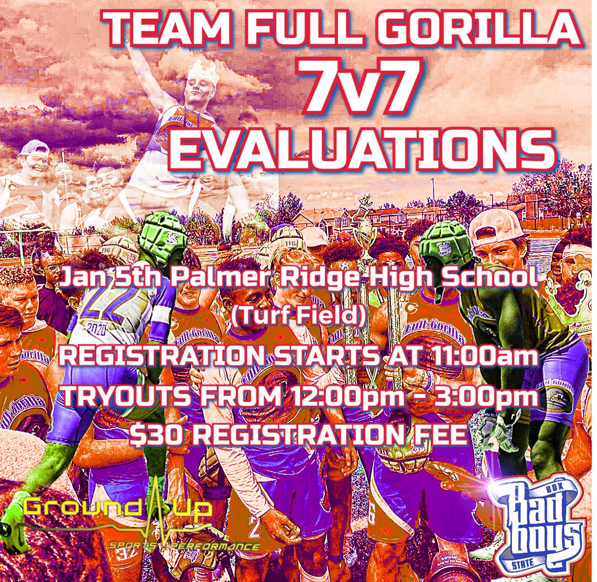 Where are all the dogs at?  15U &amp; HS level tryouts Jan 5th come out and represent for the BOX, your families, your school like you know can💯 Successful student athletes surround themselves with other successful student athletes come be apart of something special🦍🏈💯 #ballers