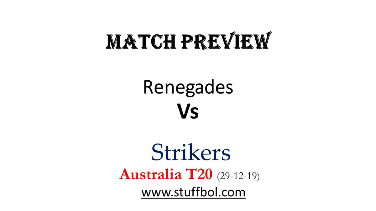 StuffBol's tweet photo. Click the link here --> https://t.co/g7lV0ZoYnG <--

For Match Preview of Melbourne Renegades Vs Adelaide Strikers

#BBL09 #BBL #ReneagdesVStrikers #MRvAS #MRvsAS #ASvMR #ASvsMR #BlueEnergy #GETONRED https://t.co/FHHxb1bzMP