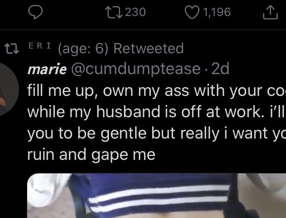 DisassembIy's tweet image. ⠀⠀⠀⠀⠀⠀⠀⠀⠀⠀⠀⠀ ⠀⠀⠀⠀⠀⠀⠀⠀⠀
      
» ... Absolutely disgusting. I, by mistake, did not check this Eri‘s profile before following back, regrettably assuming that an account roleplaying a child would be safe. 

Filth. 

⠀