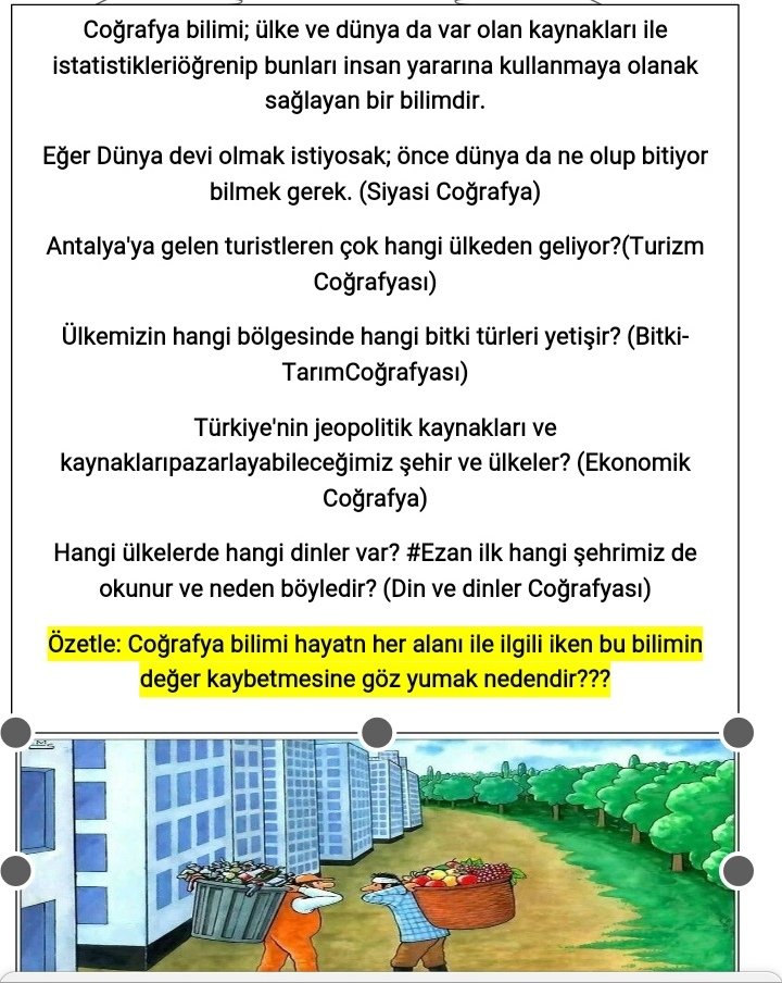 #CoğrafyasızOlmaz
Bu bilime Değer vermeyen tek ülke 
<a href="/tcmeb/">Millî Eğitim Bakanlığı</a> <a href="/ziyaselcuk/">Ziya Selçuk</a> <a href="/adnanboyaci/">Adnan BOYACI</a> @hmzaydg 
Türkçe ve matematik yeterli ise Kaldırın Tüm dersleri 
Uygulamalı Bilim bile Saymadınız..